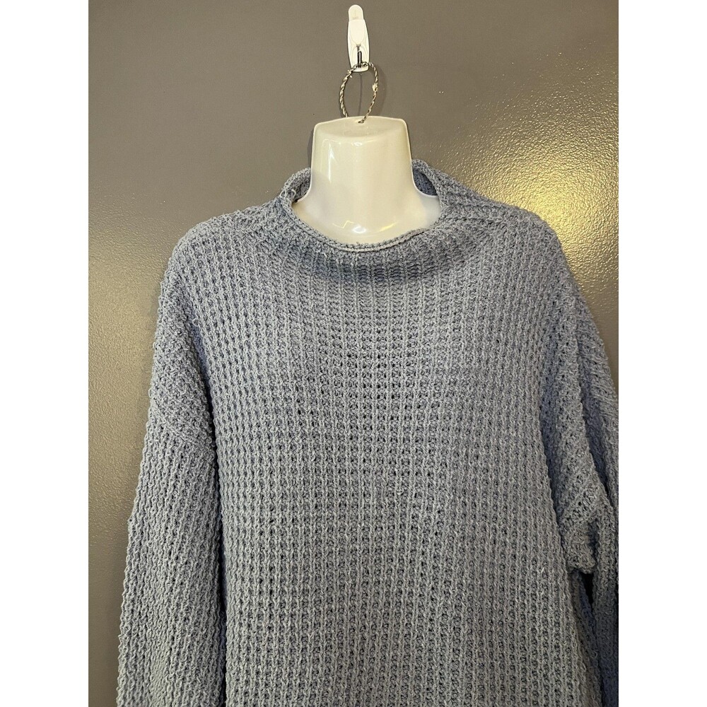 American Eagle Outfitters Sweater Womens XL Gray Waffle Knit Mock Neck Pullover